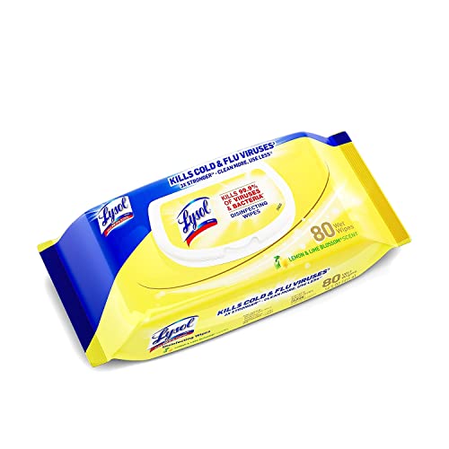 LYSOL DISINFECTING WIPES LEMON & LIME BLOSSOM FLATPACK, 80 CT, 4119 (PACK OF 1) - Brand New