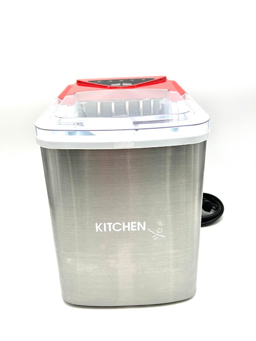 Kitchen HQ 26LB Countertop Stainless Steel Ice Maker - RED/STEEL Like New