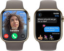 APPLE WATCH SERIES 9 GPS CELLULAR 45MM CLAY SPORT BAND M/L - GOLD/CLAY STAINLESS - Like New