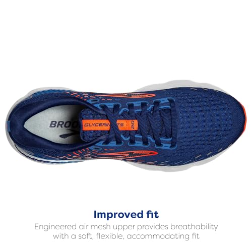 BROOKS MEN'S GLYCERIN GTS 20 SUPPORTIVE RUNNING BLUE DEPTHS/PALACE BLUE/ORANGE - Like New