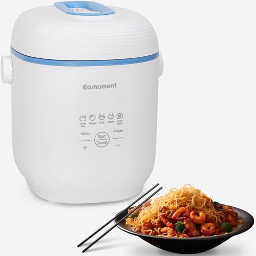 EAMOMENT BLUE MINI RICE COOKER SMALL 1 CUP-2 CUP NON-STICK - Scratch & Dent