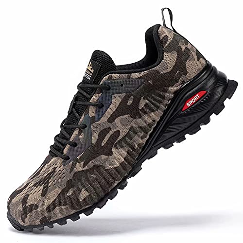 M903-2E KRICELY MEN'S TRAIL RUNNING SHOES, SIZE: 10.5W, CAMOUFLAGE - Like New