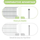 RICHMEN 10 PANELS GARDEN FENCE DOG, 32IN H X 23.6FT L FENCING - BLACK - Like New