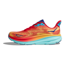 HOKA MEN'S CLIFTON 9 - SIZE: MEN 9.5 (AU/UK M9) (EU M43) - CERISE/CLOUDLESS - Like New