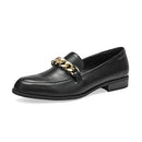 CentroPoint Women's Penny Loafers Low Block Heel Slip-on Flats Size 7.5 Black PU - Brand New
