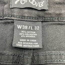 7GROOVE MEN'S JEANS STRAIGHT DENIM - SIZE: MEN 38/32 - BLACK WASHED - Brand New