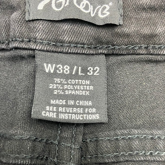 7GROOVE MEN'S JEANS STRAIGHT DENIM - SIZE: MEN 38/32 - BLACK WASHED - Brand New
