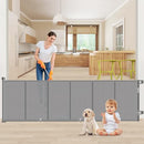 EZIGO UPGRADE 120 INCH RETRACTABLE BABY GATES SIZ 34'' X 120'' - GRAY - Like New