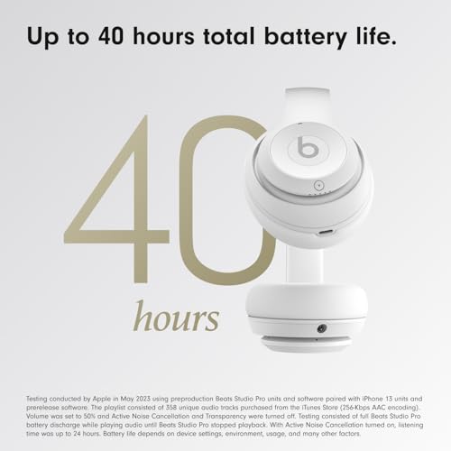 Beats Studio Pro Wireless Over Ear Bluetooth Headphones MC2P4LL/A Matte White - Brand New