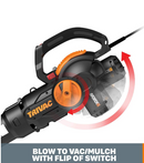 WORX 12 Amp TRIVAC 3-in-1 Electric Leaf Blower/Mulcher/Yard Vacuum WG512 Like New