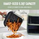 GREENLIFE COMPACT ELECTRIC AIR FRYER OVEN 5.3 QT PFAS CC009533-001 - SAGE - Like New