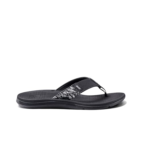 REEF WOMEN'S REEF SANTA ANA FLIP FLOP SANDALS SIZE 7 BLACK/WHITE - Brand New