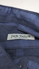 Jack Tailor Mens Regular Fit Long Sleeve Shirts, Size L, Navy Plaid - Brand New