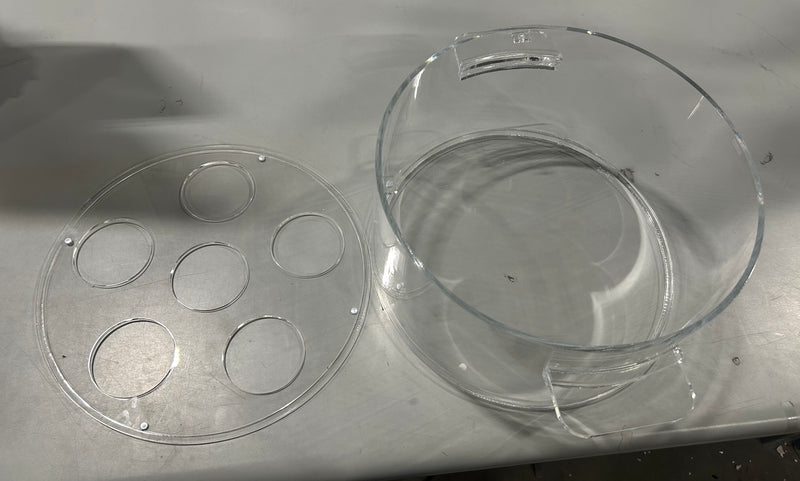 MYGIFT TB-RAC0117CLR CLEAR ACRYLIC COOLER BUCKET WITH LID, VASE, 6 HOLES - CLEAR - Like New