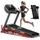 UMAY FITNESS TREADMILL WITH 20-LEVEL 20% INCLINE, 4.0HP QUIET, - Scratch & Dent