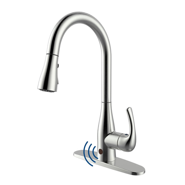 BIO BIDET FLOW TOUCHLESS KITCHEN FAUCET UP-7000BN - BRUSHED NICKEL - Like New