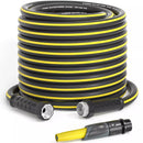 GREENER HEAVY DUTY GARDEN HOSE 100FT, 5/8" HYBRID RUBBER HOSE, BLACK/YELLOW Like New