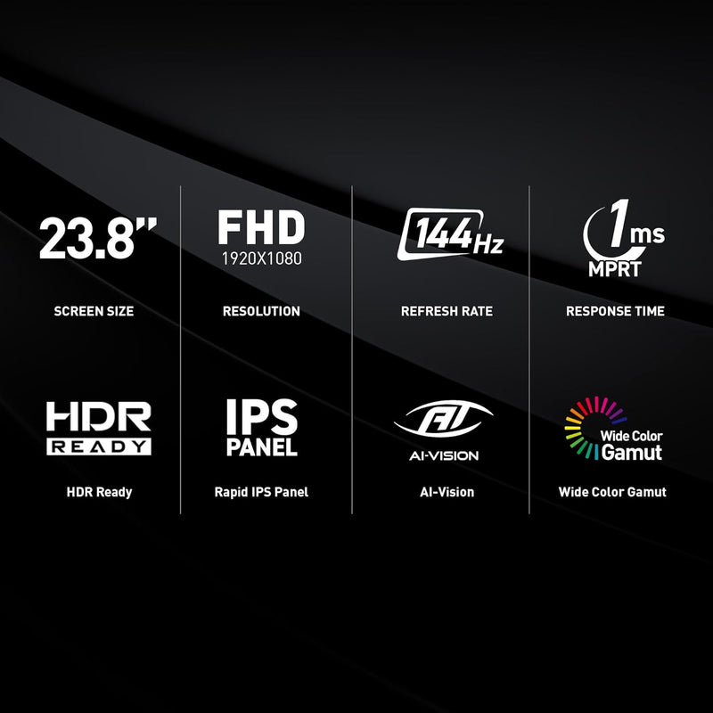 MSI G242L E14 24-INCH 1920 X 1080 FHD GAMING MONITOR 144HZ ADAPTIVE-SYNCH - Like New