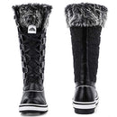 ALEADER Women's Lace Up Waterproof Winter Snow Boots Black 9 D(M) US - Like New