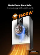 GIVEBEST SMART WALL HEATER, 1500W ELECTRIC SPACE HEATER PWM320EW - WHITE - Like New