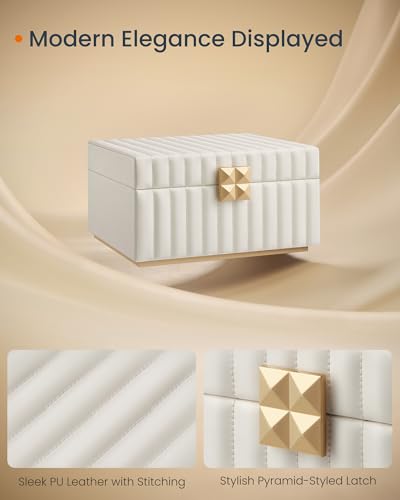 SONGMICS HOME 2-Tier Jewelry Box with Mirror, Jewelry Organizer UJBC182W01 - Like New