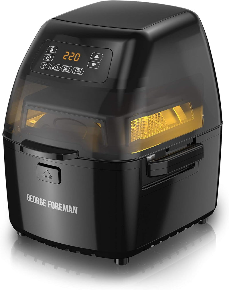 George Foreman GHFD6800B Twist ‘N Crisp Air Fryer, with Rotisserie, 3L - Black Like New