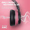 Purelysound E7 noise cancelling headphones Bluetooth 20H - PINK Like New