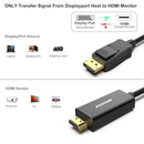 AVACON 4K DISPLAYPORT TO HDMI 6 FEET GOLD-PLATED CABLE BLACK - Brand New