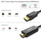 AVACON 4K DISPLAYPORT TO HDMI 6 FEET GOLD-PLATED CABLE BLACK - Brand New