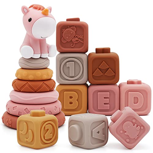 Nueplay Building & Blocks Stacking & Nesting Baby Toys with Horse Figure - Like New