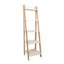 95083 ADEPTUS SOLID PINE WOOD 5 SHELF LADDER BOOKSHELF - WHITE NATURAL - Like New