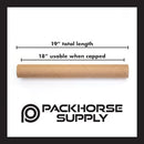 Packhorse Supplies Mailing Tubes with Caps 3" x 18" - 1-Pack KRAFT - Brand New