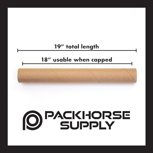 Packhorse Supplies Mailing Tubes with Caps 3" x 18" - 1-Pack KRAFT - Brand New