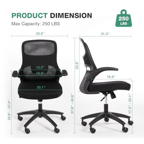 NOVILLA ERGONOMIC OFFICE CHAIR DESK CHAIR MESH OFFICE CHAIR - BLACK - Like New