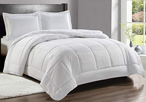 SLEEP HAPPY 3-PIECE QUEEN COMFORTER STD SHAMS 96672 - WHITE - Like New