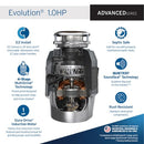 InSinkErator EVOLUTION 1HP 1 HP Advanced Series Continuous Feed 80022-ISE - Gray - Like New