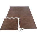 Stalwart 6 Pack Foam Tiles 24 sqft Wood Grain Interlocking, Dark Wood Grain - Brand New
