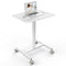 DUMOS SMALL STANDING LAPTOP DESK MANUAL ADJUSTABLE MOBILE 48 X 65 - WHITE - Like New
