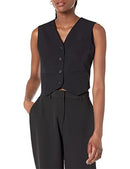 HFS-SS22-CA08 Staples by the Drop Women's Sadie Cropped Slim Vest, Black, L. - Brand New