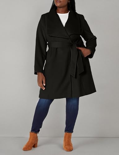 COLE HAAN WOMEN'S BELTED WOOL CLASSICALLY ELEGANT COAT - SIZE 2 - BLACK - Brand New