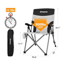 KingCamp Camping Chairs Adjustble Backrest Heavy Duty Folding Chair Gray/Black - Like New