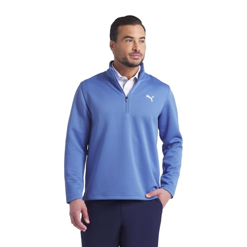631241 PUMA Men's Pebble 1/4 Zip Blue Horizon XL - Brand New