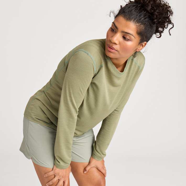 ALLBIRDS WOMEN'S NATURAL RUN LONG SLEEVE - SIZE: WOMEN XS - HAZY CARGO - Brand New