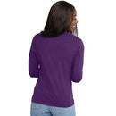 Hanes Womens Originals Long Sleeve Cotton V-Neck T-Shirt, Modern Fit - Violet L - Like New