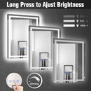 GOZOOM LED BATHROOM MIRROR 16X24 MIRROR LIGHTS WALL-MOUNTED - BLACK - Like New