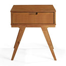 Walker Edison Rory Mid Century 1 Drawer Side Table, 1 Pack, Caramel - Brand New
