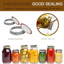 MEGAWISE MASON JAR LIDS 10 PACK REUSABLE CANNING LIDS FOR FOOD STORAGE - SILVER - Like New