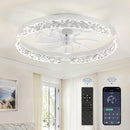 LEDIARY 20" Low Profile Ceiling Fans with Lights/Remote KDZS20 - White - Like New