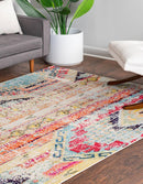 UNIQUE LOOM 5' X 8' WASHABLE MESA RUG, SANTA FE COLLECTION - MULTICOLOR - Like New