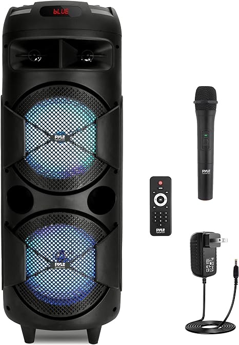 Pyle Portable Bluetooth PA Speaker 300W Dual 8" Rechargeable PPHP2845B - Black Like New